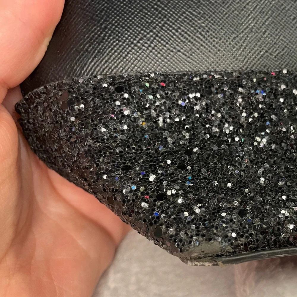 Kate Spade Black Glitter Crossbody Bag Two Way with Gold Hardware EUC - Picture 11 of 16